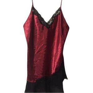 Vintage ~ Cinema Etoile ~ Women’s ~ Red ~ Satin ~ Lace ~ Négligée ~ Dress ~ XL